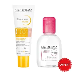 BIODERMA COFFRET PHOTODERM FLUIDE TEINTE TRES CLAIRE SPF100 40ML + ATODERM GEL DOUCHE 100ML OFFERT