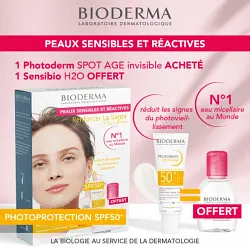 Bioderma Coffret Photoderm Spot Age Spf50 40ml + Sensibio H2o Eau Micellaire Demaquillante 100ml Offert