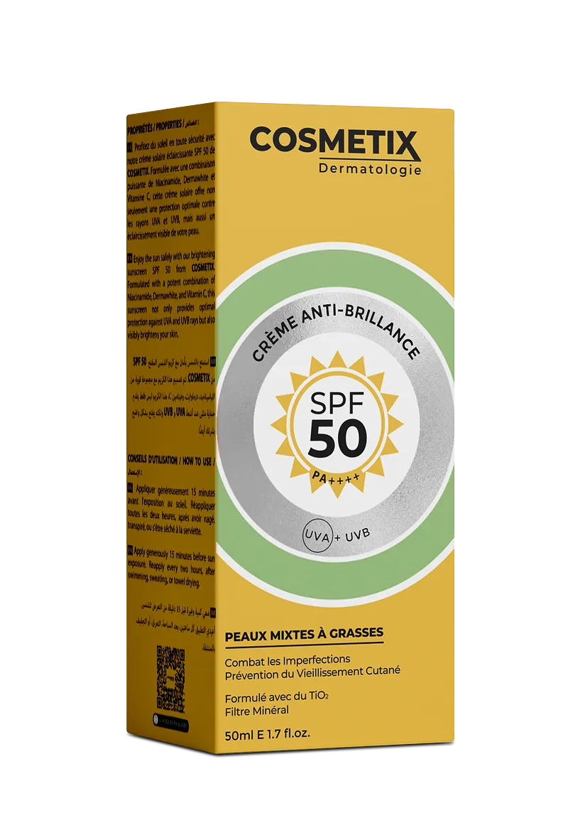 COSMETIX CREME ANTI BRILLANCE 2 EN 1 SPF50 50ML