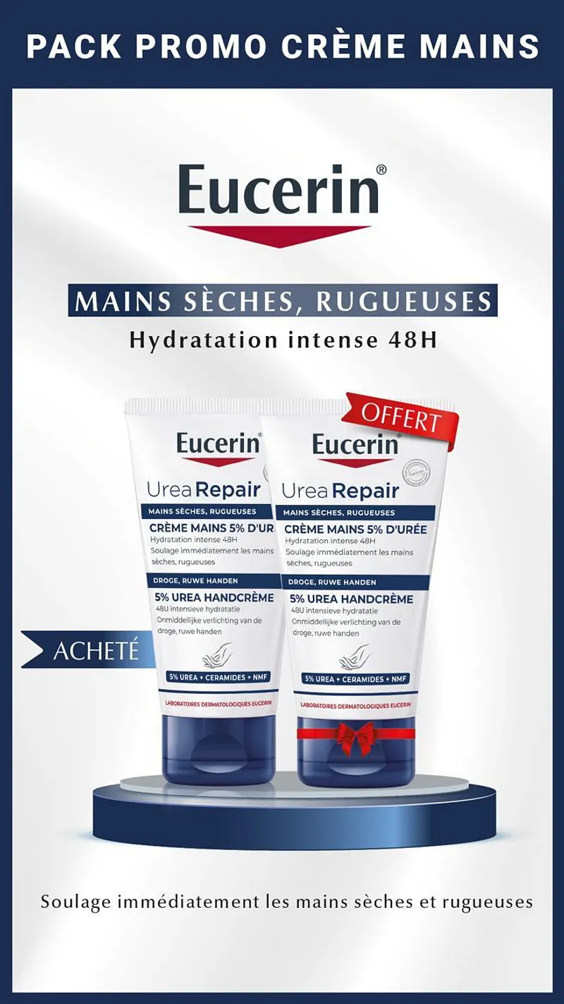 EUCERIN CREME MAINS REPARATRICE 5% UREE PEAU SECHE 75ML