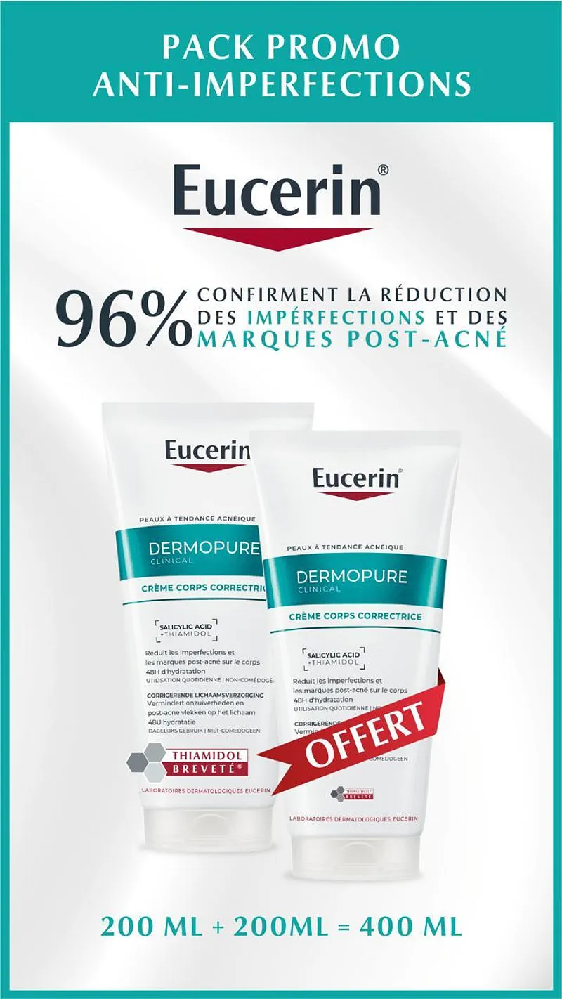 Eucerin Dermopure Creme Corps Triple Action 200ml