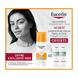 Eucerin Pack Ecran Oil Control Sun Gel Creme Toucher Sec Spf50+ 50ml + Dermopure Serum Triple Action 7ml + Hydro Protect Spf50+ 5ml