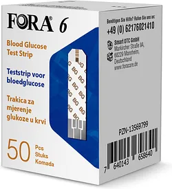 Fora 6 Bandelettes Reactives Pour Glycemie Boite De 50