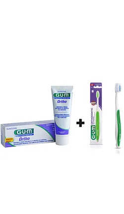 Gum Pack Dentifrice Ortho 75ml Ref 3080 + Brosse A Dents 124 Reference 3080+