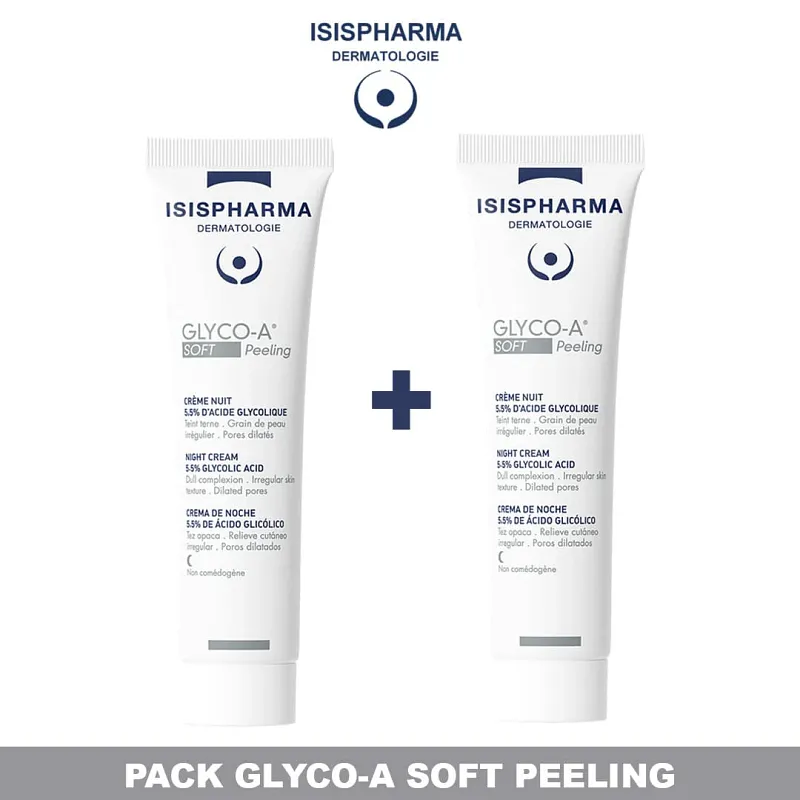 ISISPHARMA PACK DUO GLYCO A SOFT PEELING CREME NUIT 5.5% ACIDE GLYCOLIQUE 30ML*2