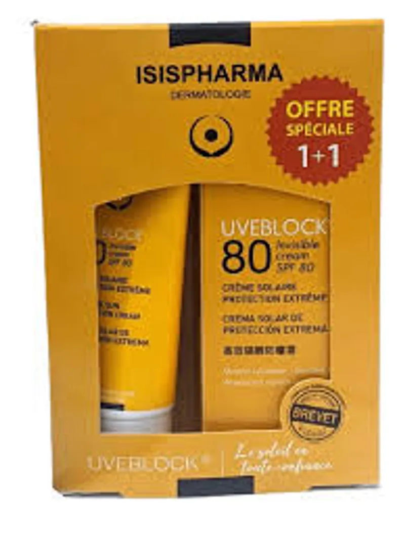Isispharma Pack Uveblock Invisible Cream 40ml Spf80 + Uveblock Invisible Cream 40ml Spf80 Offert