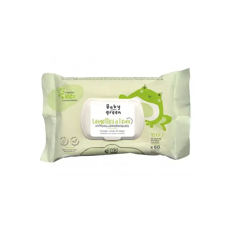 MKL GREEN NATURE BABY GREEN LINGETTES À L'EAU BIO B60 LINGETTES