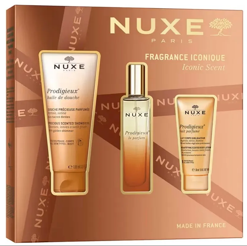 Nuxe Coffret Fragrance Iconique Prodigieux Huile De Douche 100ml + Prodigieux Le Parfum 30ml + Lait ParfumÉ Lait Corps Sublimateur 30ml