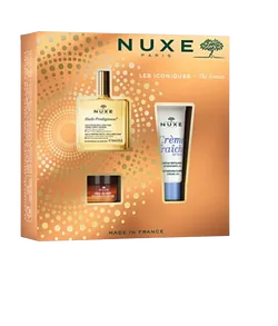 Nuxe Coffret Les Iconiques Huile Prodigieuse 50ml + Creme Fraiche 30ml + Baume A Levres 15g