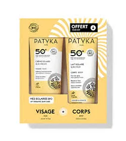 Patyka Coffret Creme Solaire Visage Spf50+ 40ml + Lait Solaire Corps 100ml