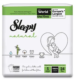 SLEEPY NATURAL COUCHES CULOTTES NUIT JUNIOR 11-18KG TAILLE 5 BOITE DE 24