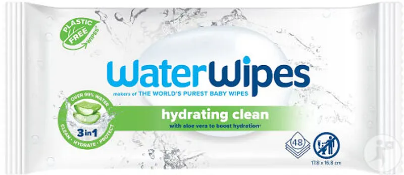 WATERWIPES LINGETTES HYDRATANTES ALOE VERA B48