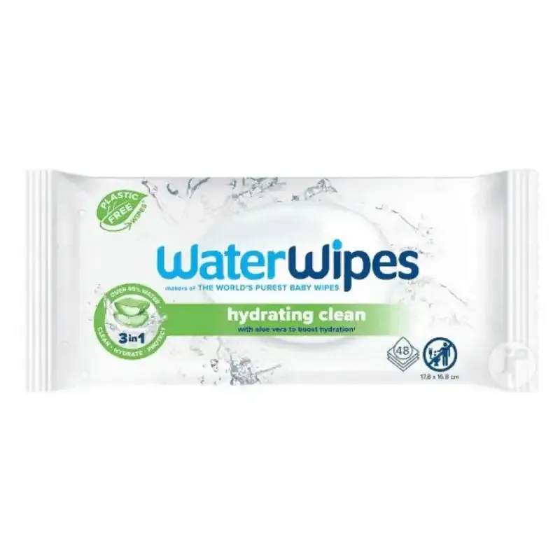 WATERWIPES LINGETTES HYDRATANTES ALOE VERA B48