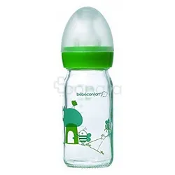 BEBE CONFORT BIBERON DROIT VERRE 110ML TETINE SILICONE
