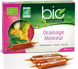 BIO CONSEILS DRAINAGE MINCEUR THE VERT PAMPELEMOUSSE BOITE DE 20 AMPOULES
