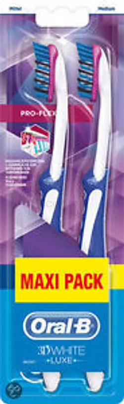 ORAL-B BROSSE A DENTS 3D WHITE LUXE PRO FELX MAXI PACK BOITE DE 2