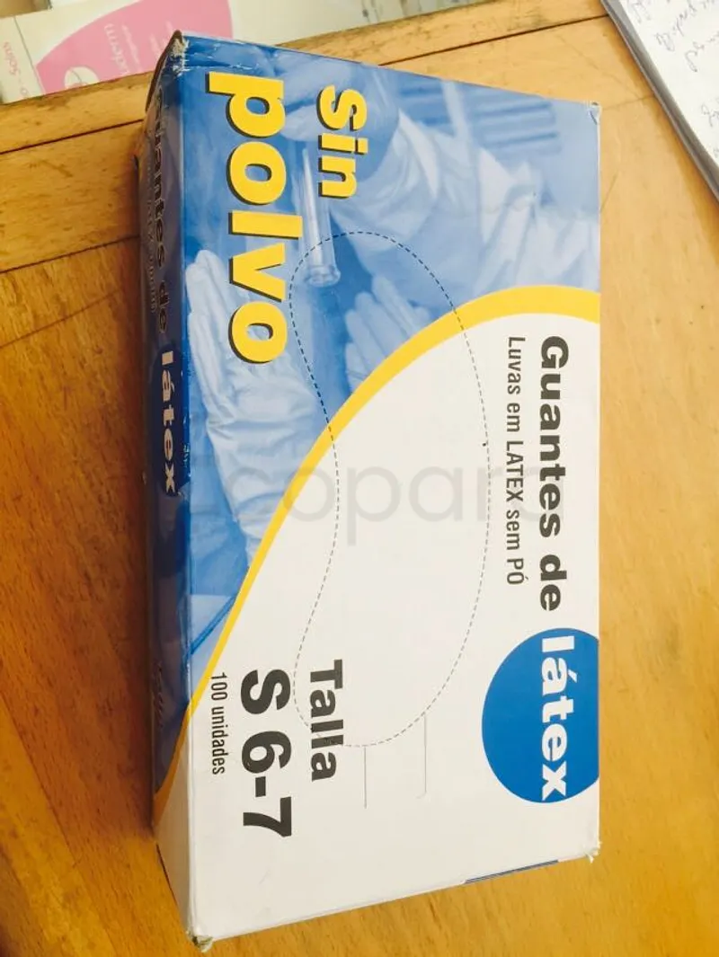 SIN POLVO GANTS LATEX TAILLE S BOITE DE 100