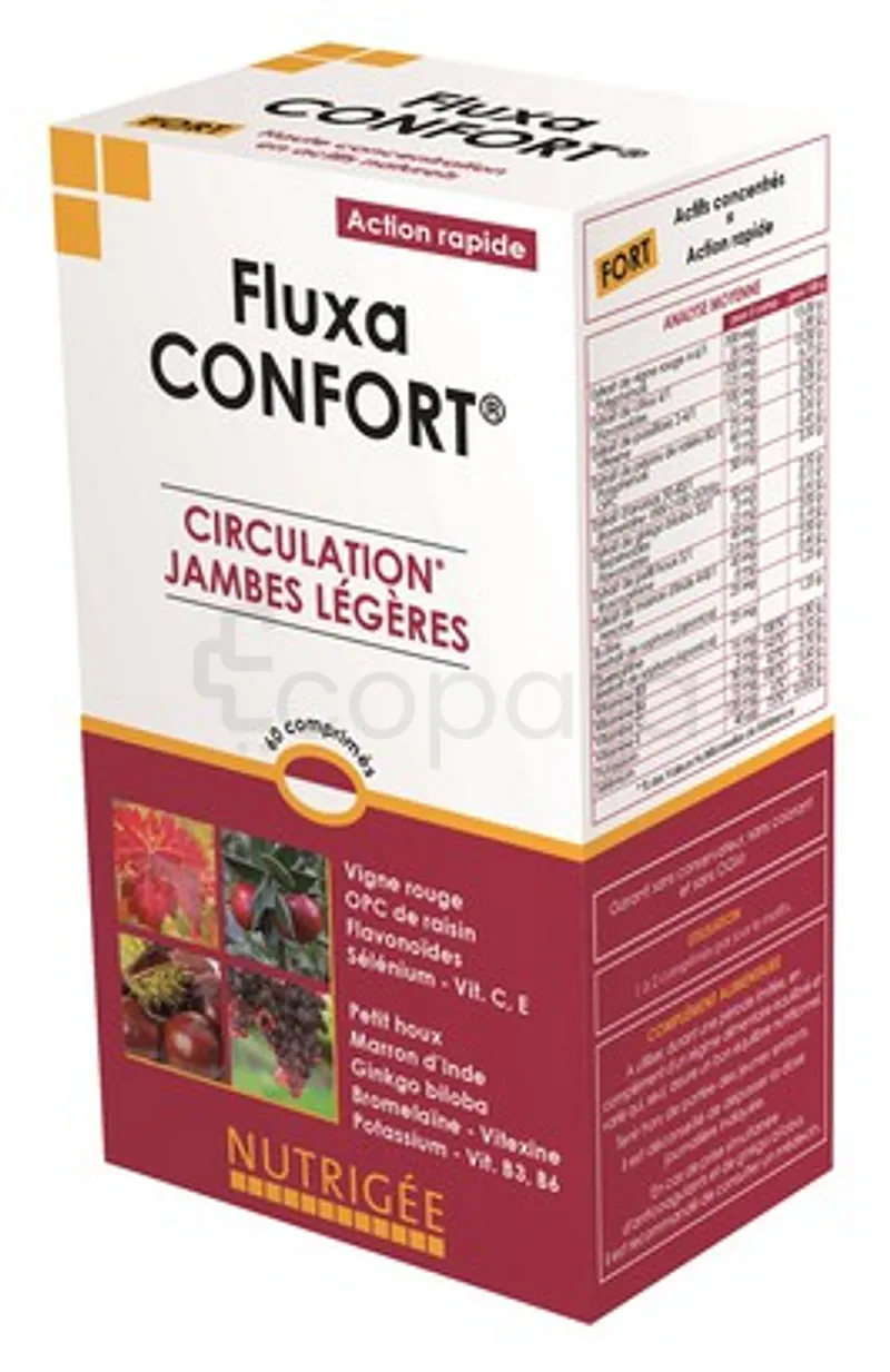 NUTRIGEE FLUXA CONFORT CIRCULATION JAMBES LEGERES BOITE DE 60 COMPRIMES