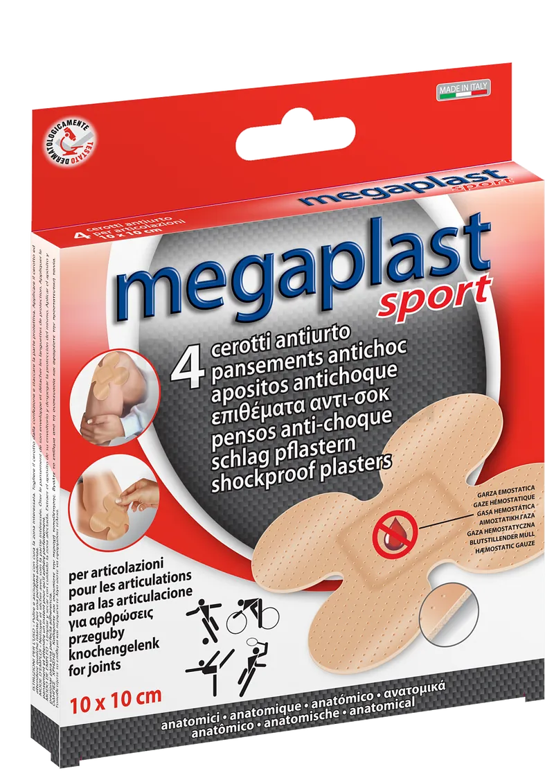 MEGAPLAST SPORT PANSEMENTS ANTICHOC 10CM*10CM BOITE DE 4 REFERENCE 112868