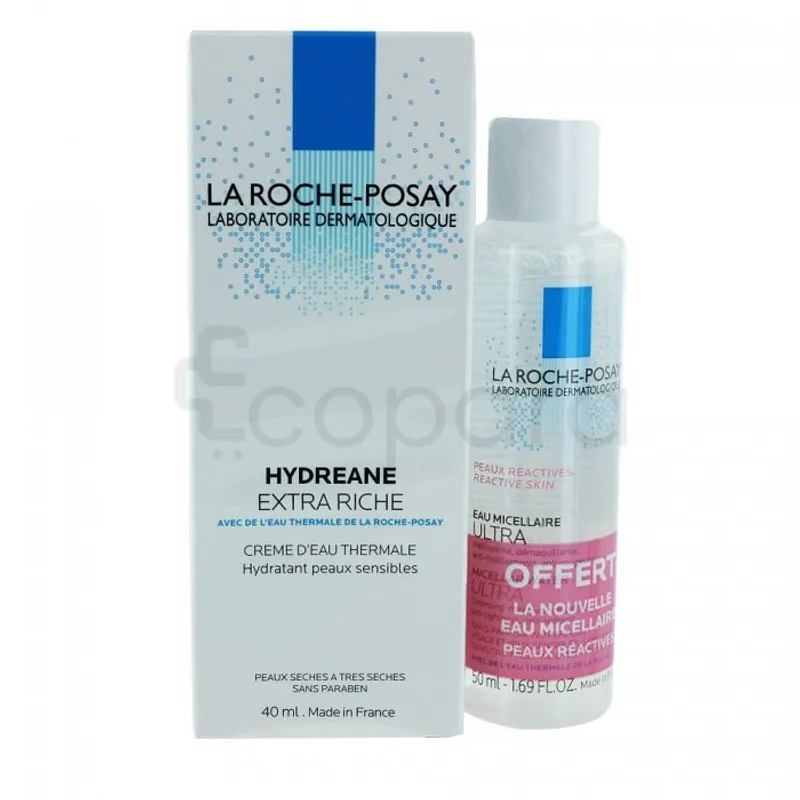 LA ROCHE POSAY HYDREANE PACK CREME EXTRA RICHE 40ML + EAU MICELLAIRE 50ML OFFERTE