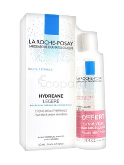 LA ROCHE POSAY HYDREANE PACK CREME LEGERE 40ML + EAU MICELLAIRE 50ML OFFERTE