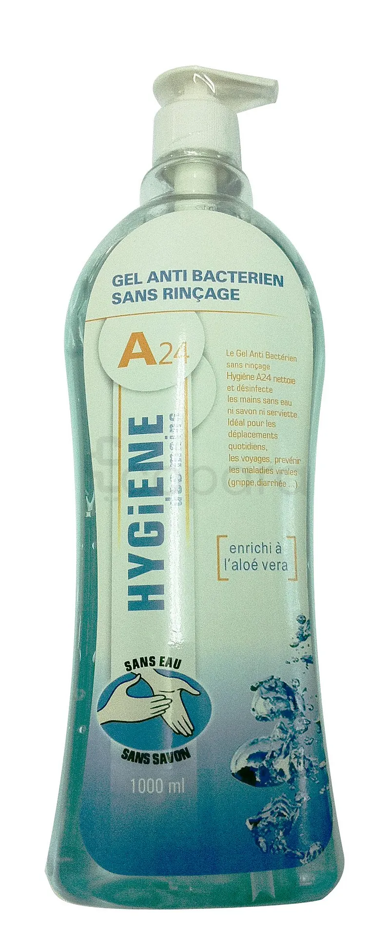 A24 HYGIENE DES MAINS GEL ANTIBACTERIEN SANS RINCAGE 1000ML