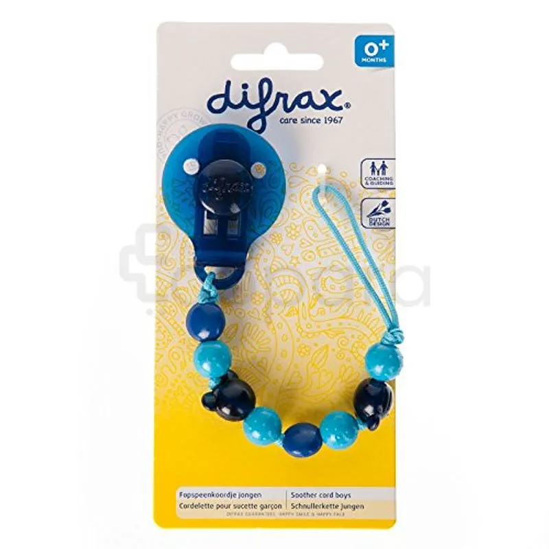 DIFRAX ATTACHE SUCETTE À PERLES BLEU 0MOIS+ REFERENCE 976