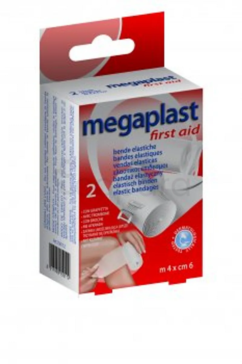 MEGAPLAST FIRST AID BANDES ELASTIQUES 4M*6CM BOITE DE 2 REFERENCE 150112