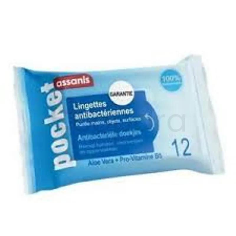 ASSANIS LINGETTES ANTIBACTERIENNES POCKET BOITE DE 12