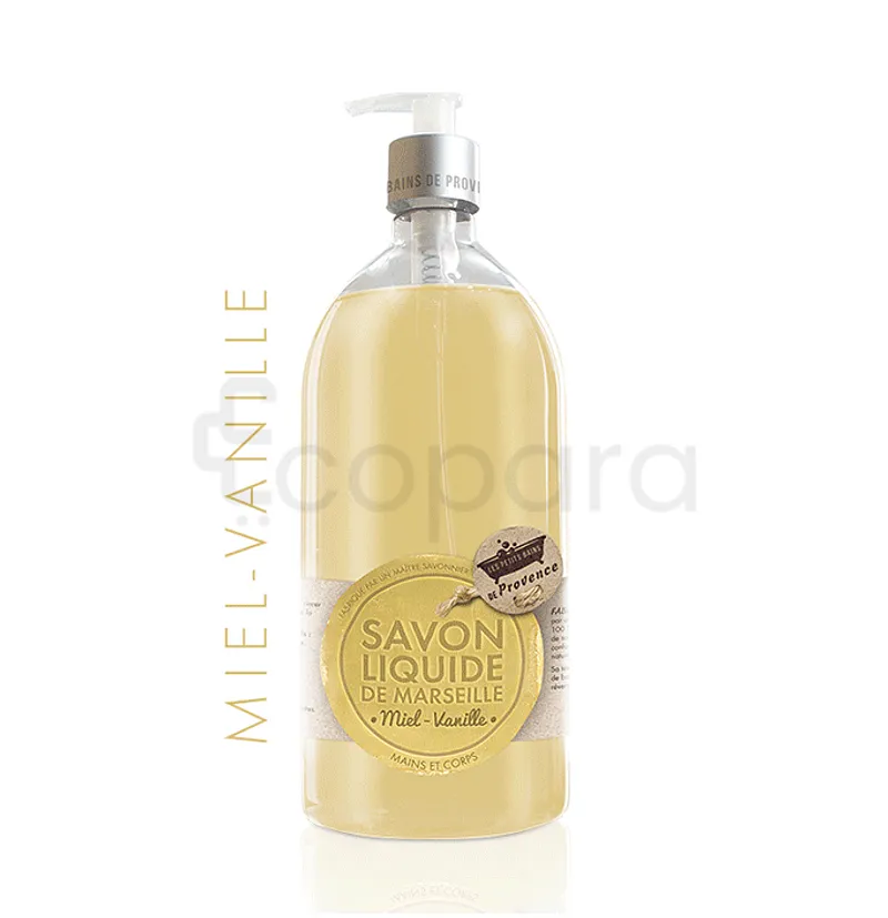 LES PETITS BAINS DE PROVENCE SAVON LIQUIDE DE MARSEILLE MIEL VANILLE 1L