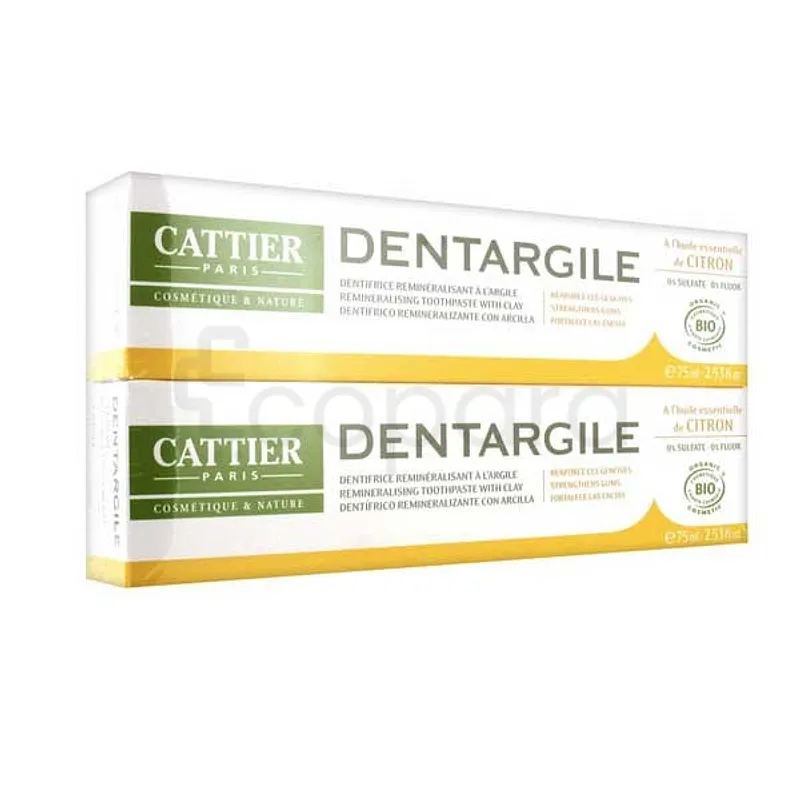 CATTIER DENTARGILE CITRON 75ML BOITE DE 2