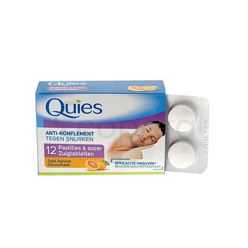 QUIES PASTILLES A SUCER ANTI RONFLEMENT GOUT AGRUME BOITE DE 12