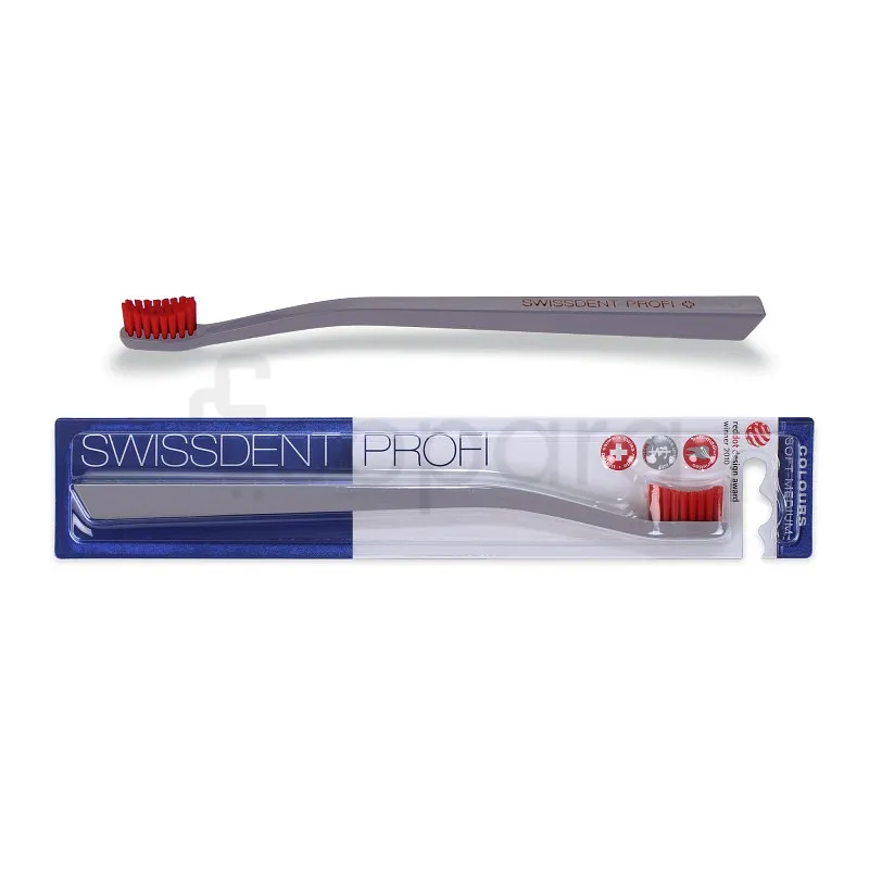 SWISSDENT BROSSE A DENTS PROFI COLOURS GRIS ROUGE