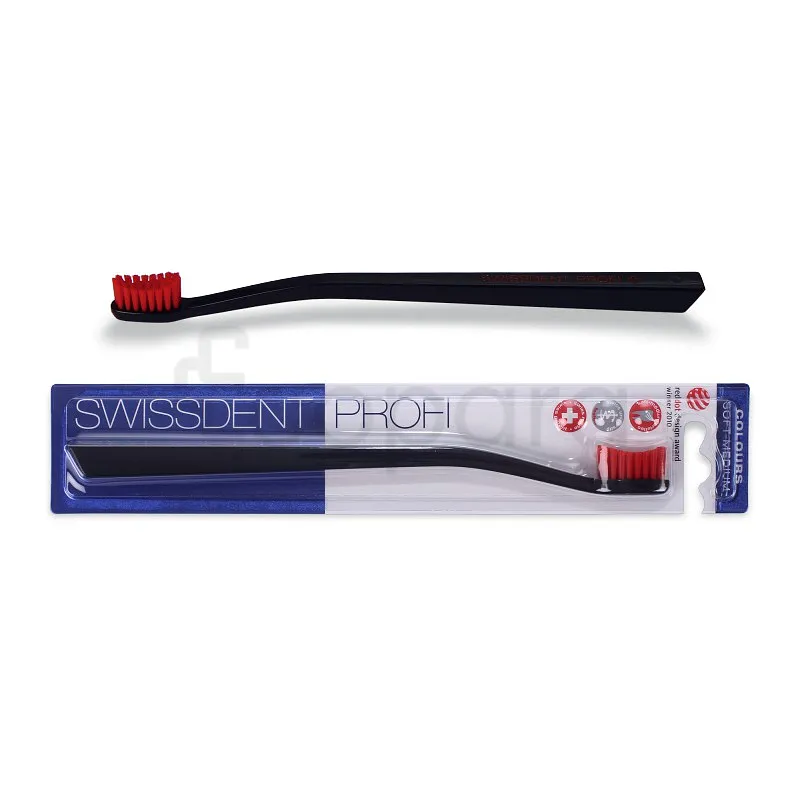 SWISSDENT BROSSE A DENTS PROFI COLOURS NOIR ROUGE