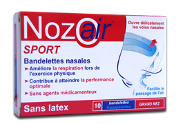 NOZOAIR SPORT BANDELETTES NASALES GRAND NEZ BOITE DE 10