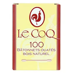 LE COQ BATONNETS OUATÉS BOIS NATUREL BOITE DE 100