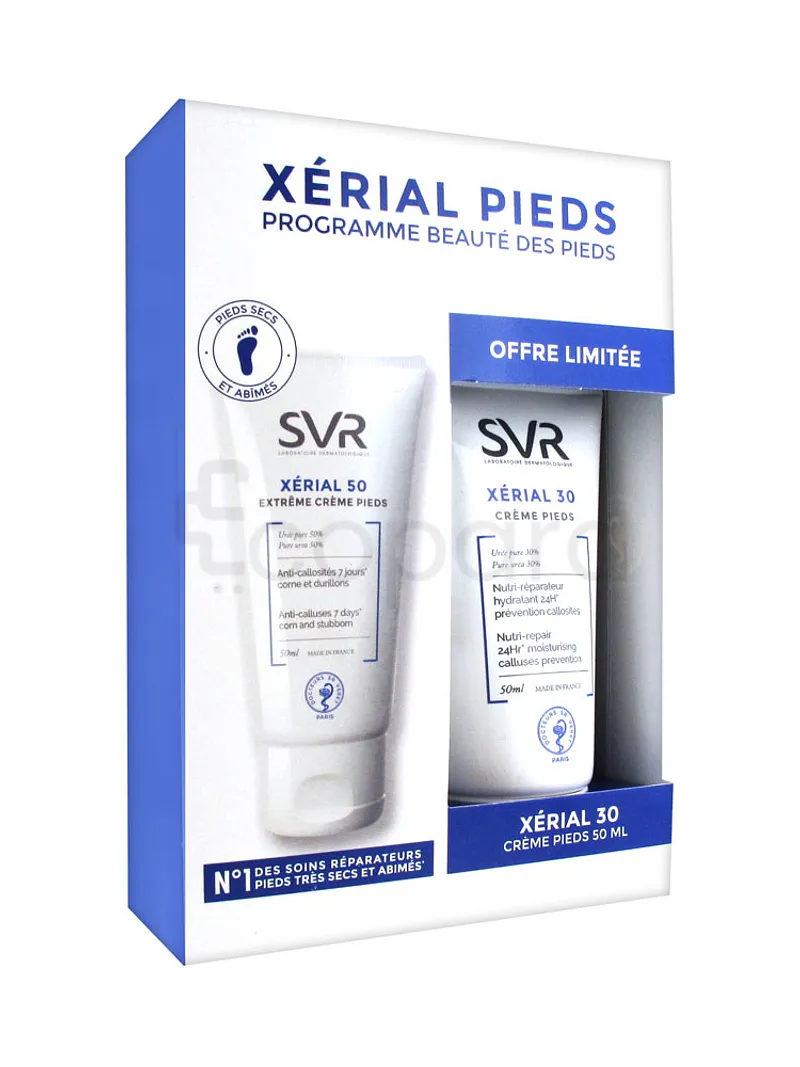SVR XERIAL PIEDS PROGRAMME BEAUTE DES PIED XERIAL 50 EXTREME CREME PIEDS 50ML + XERIAL 30 CREME PIEDS 50ML