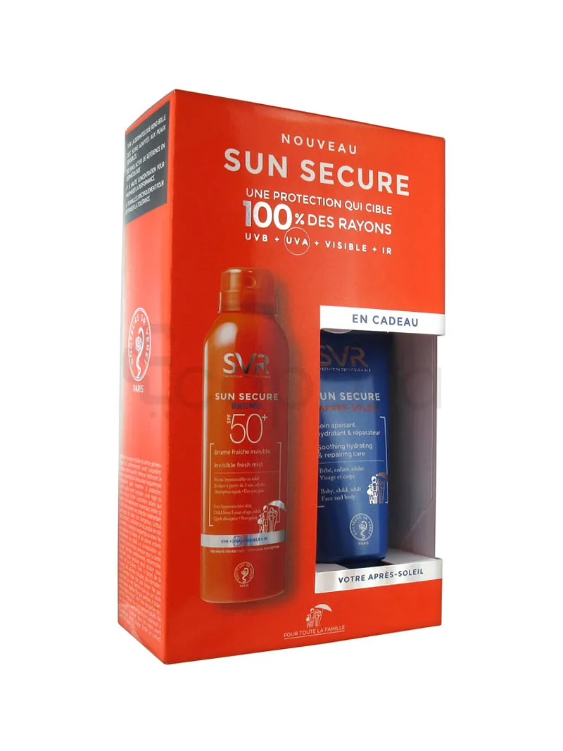 SVR SUN SECURE COFFRET BRUME SPF50+ 50ML + SUN SECURE APRES SOLEIL 50ML OFFERT