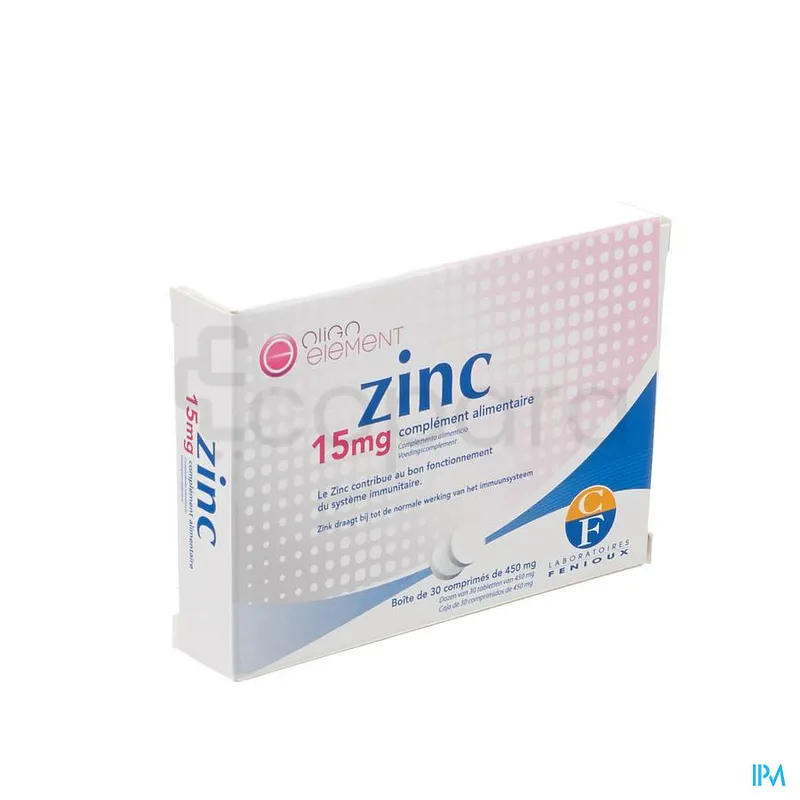FENIOUX ZINC 15MG BOITE DE 30 COMPRIMES
