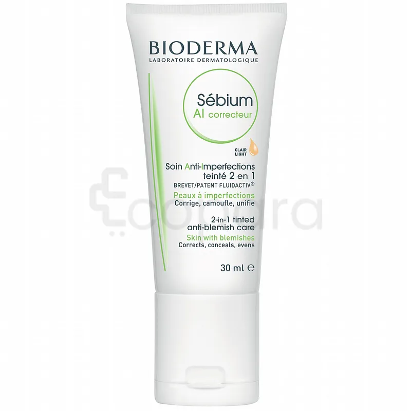 BIODERMA SEBIUM AI CORRECTEUR SOIN ANTI-IMPERFECTIONS TEINTE 2 EN 1 TEINTE CLAIR 30ML
