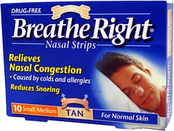 BREATHE RIGHT BANDELETTES NASALES PETIT ET MOYEN NEZ BOITE DE 10