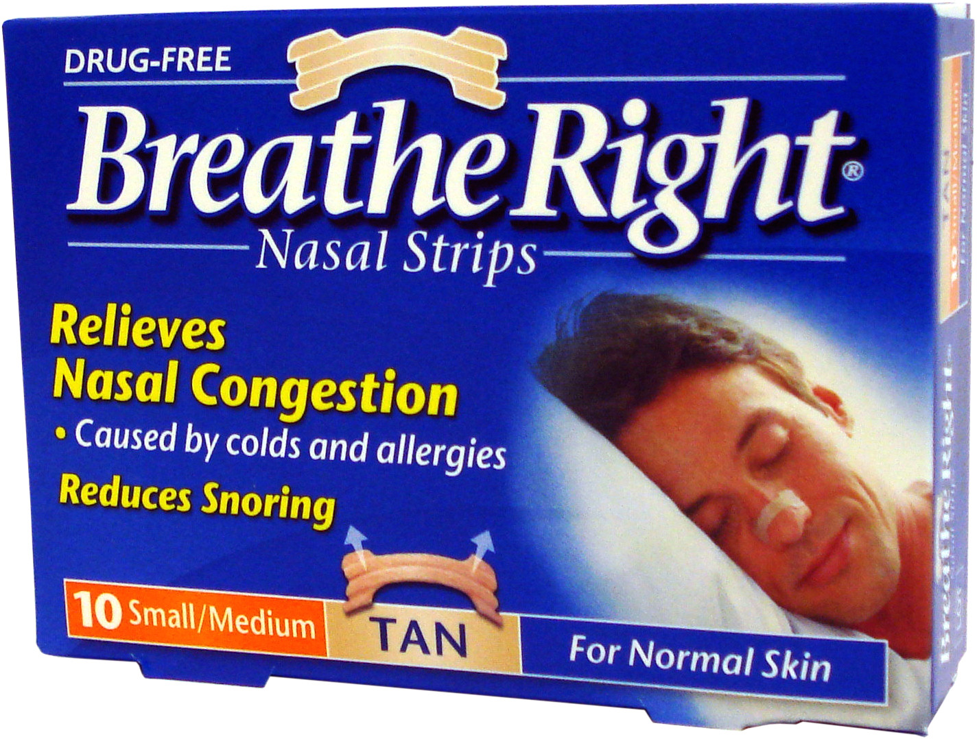 BREATHE RIGHT BANDELETTES NASALES PETIT ET MOYEN NEZ BOITE DE 10