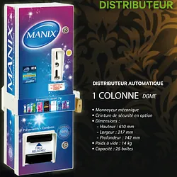 MANIX DISTRIBUTEUR AUTOMATIQUE 1 COLONNE 610MM*217MM 14KG CAPACITE 25 BOITES