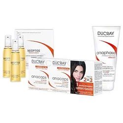 DUCRAY PACK ANTI-CHUTE NEOPTIDE BOITE DE 3 LOTIONS 30ML + ANACAPS TRI ACTIV LOT DE 3 BOITE DE 30 CAPSULES + ANAPHASE SHAMPOOING 200ML