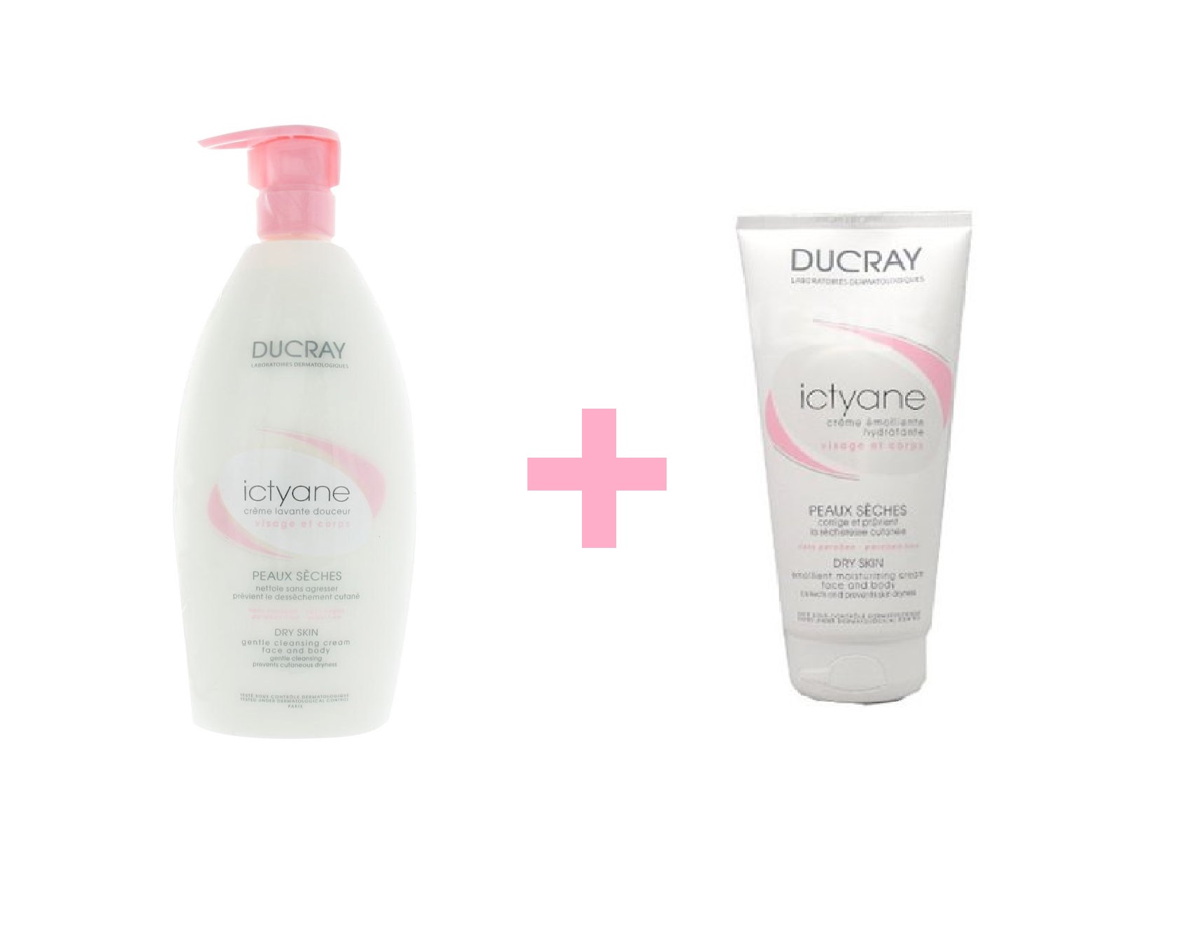 DUCRAY ICTYANE CREME LAVANTE DOUCEUR 400ML + DUCRAY ICTYANE CREME EMOLLIENTE HYDRATANTE 50ML