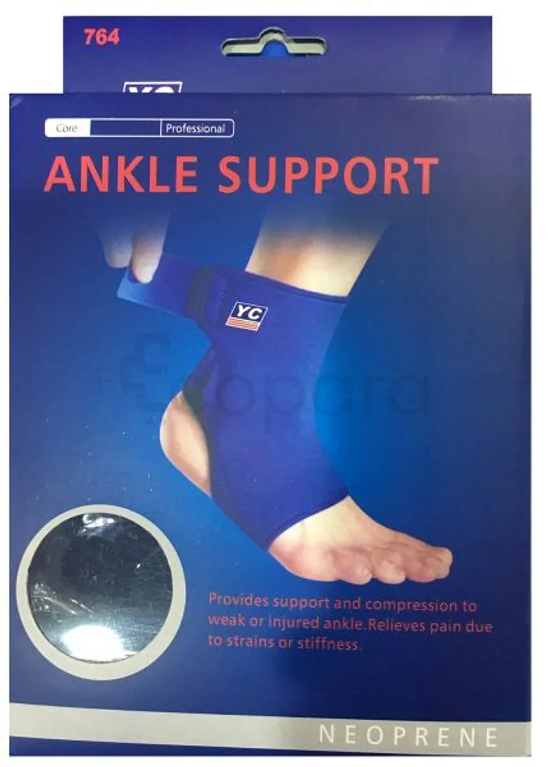YC NEOPRENE ANKLE SUPPORT BLACK YC-6002