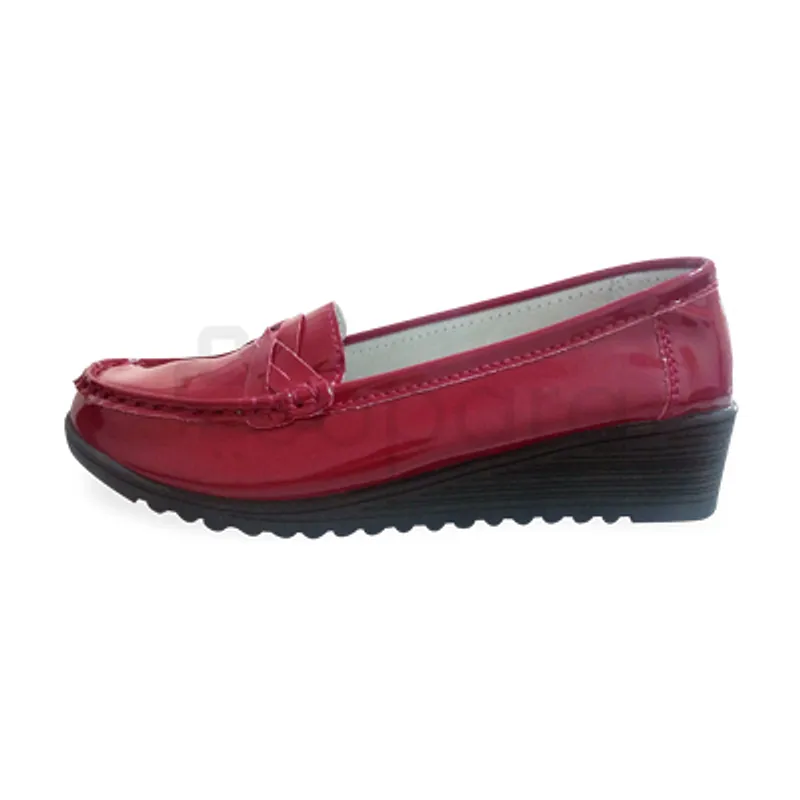 CONFORT LINE ORTHOPEDIQUE MOCASSIN COMPENSE BORDEAUX VERNIS TAILLE 37