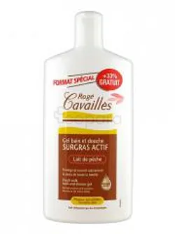 ROGE CAVAILLES GEL BAIN ET DOUCHE SURGRAS ACTIF LAIT DE PECHE +33% GRATUIT VERTE 400ML