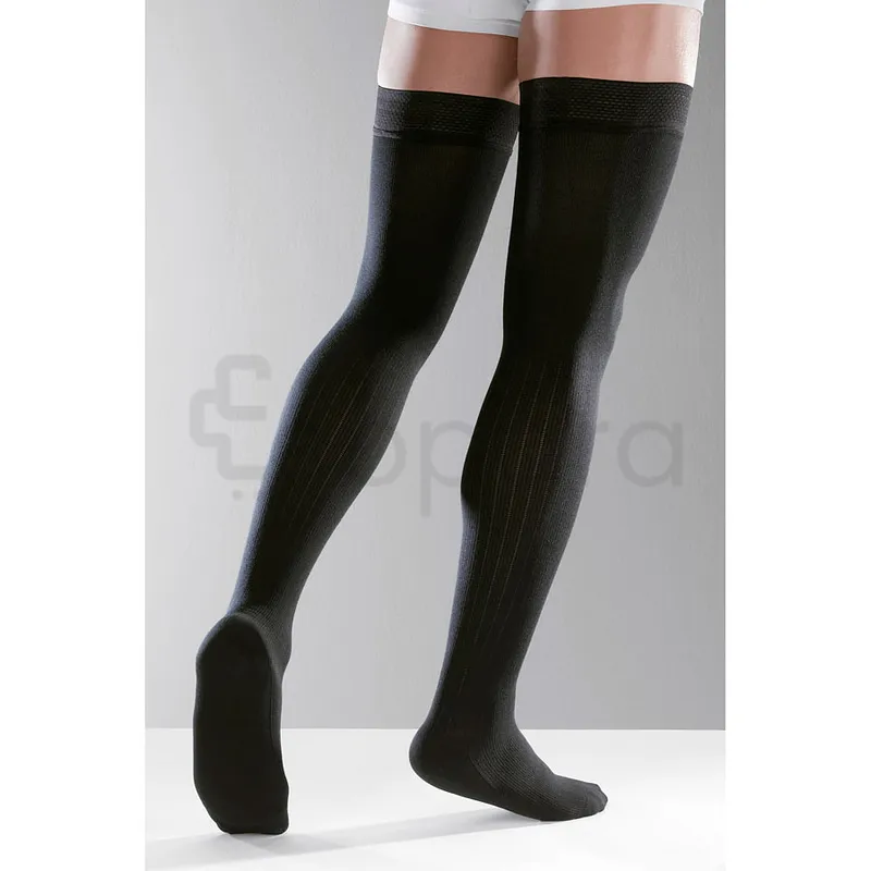 THUASNE VENOFLEX CITY CONFORT COTON CLASSE 2 BAS CUISSE HOMME NOIR TAILLE 2 REFERENCE 5328