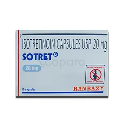 SOTRET ISOTRETINOINE 20MG BOITE DE 10 CAPSULES MOLLES